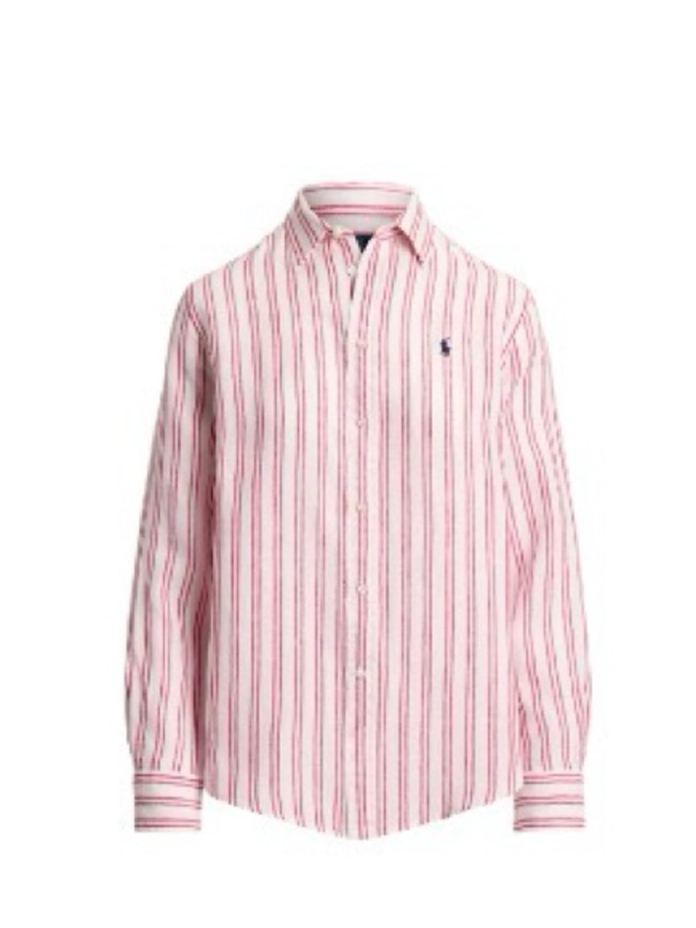 Polo Ralph Lauren Pink & White Striped Linen Button-Down Shirt